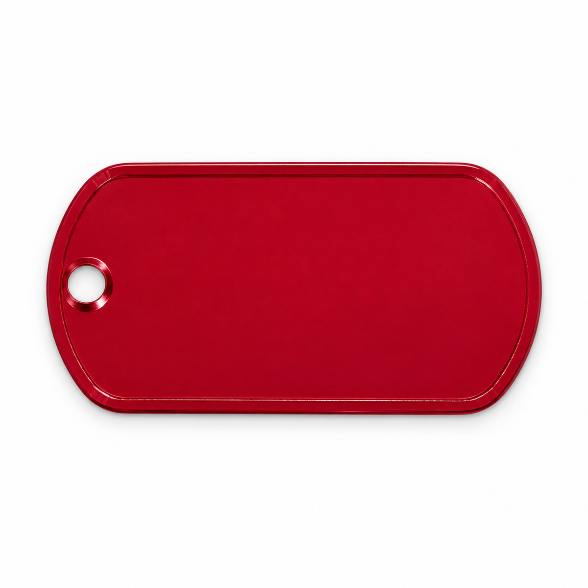 Rødt aluminiums-dogtag