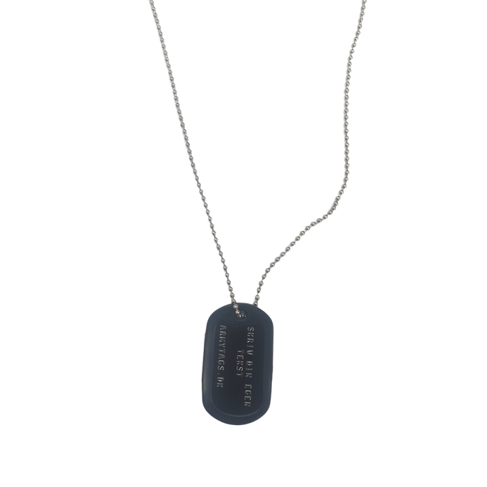 Sort Dogtag, 1 stk